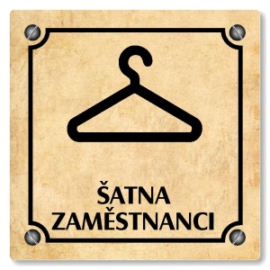 Šatna zaměstnanci, 80x80mm, pergamen, Kansas